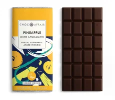 Dark chocolate combined with tropical pineapple for a fruity and indulgent treat.